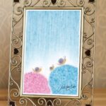 桃青黄で描いた3色パステルアート作品『小さなカタツムリ』