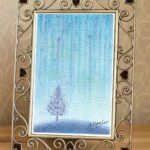 青紺黄で描いた3色パステルアート『雨』の作品