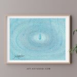 青・黄・赤で描いた3色パステルアート『水滴』
